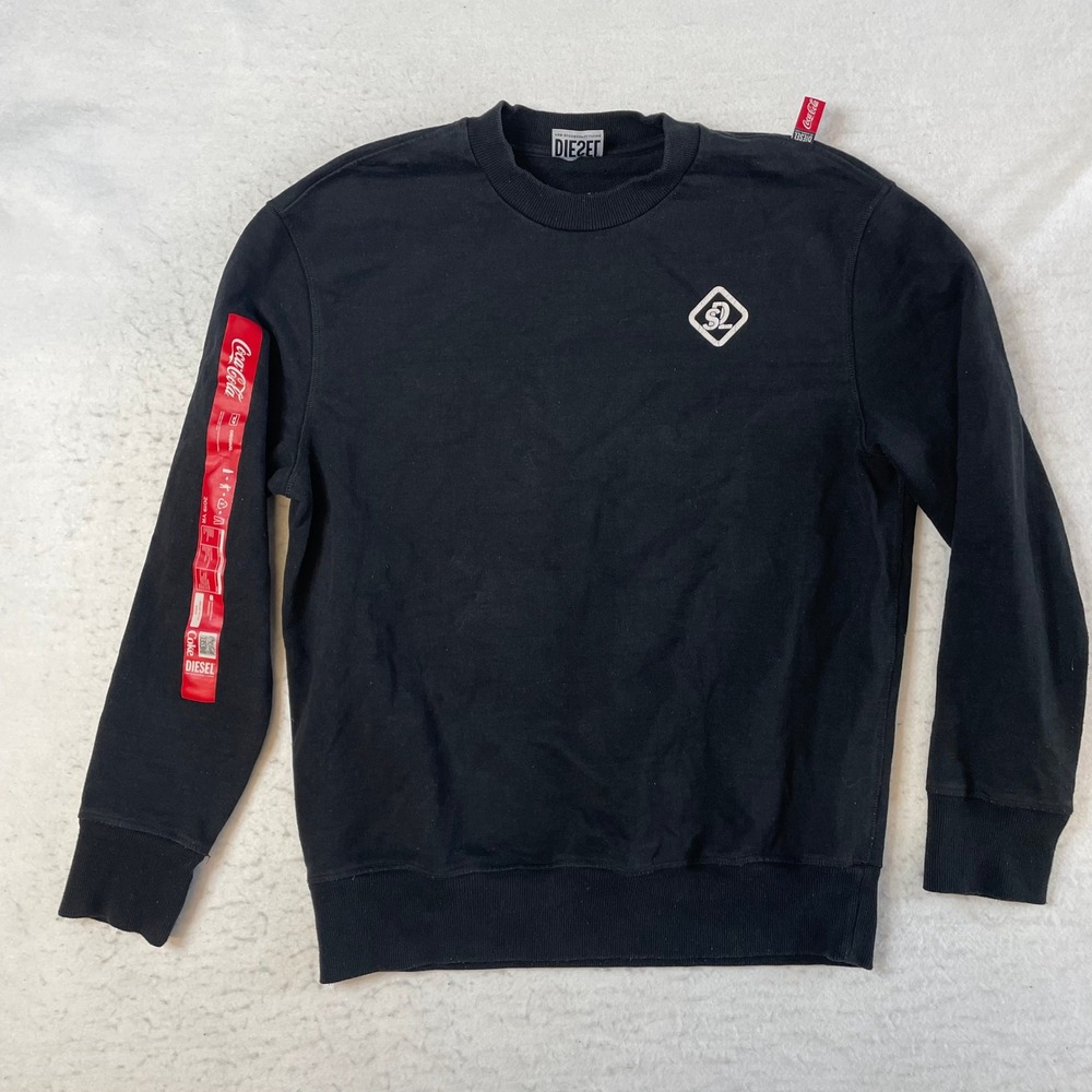 Diesel Coca-Cola Sweatshirt Mens Medium Black Graphic Crewneck Pullover 2019